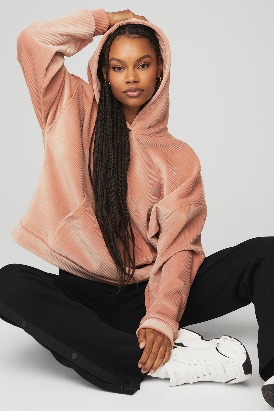 Velour Baller Hoodie - Soft Clay
