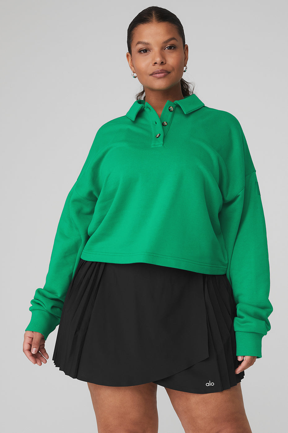 Polo Henley Pullover - Green Emerald