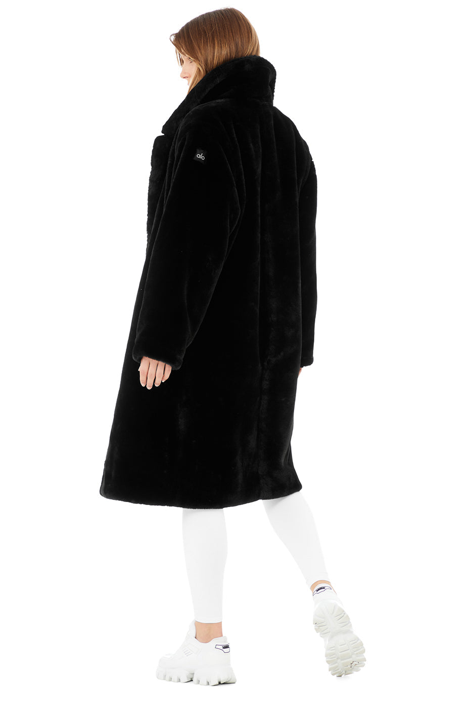 Oversized Faux Fur Trench - Black