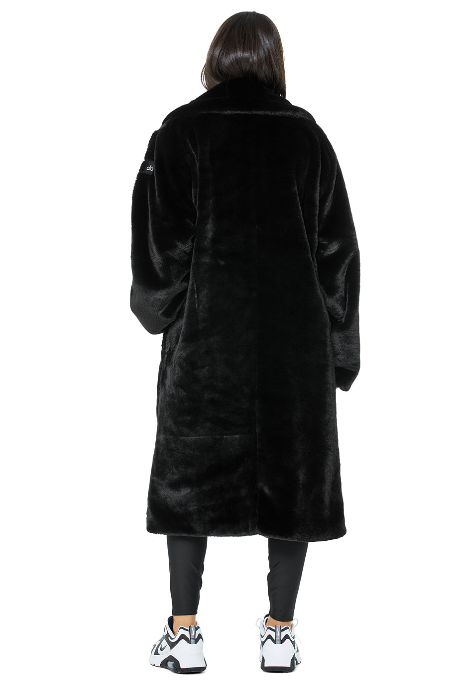 Oversized Faux Fur Trench - Black