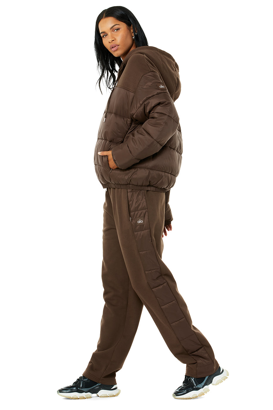 Mash Up Jacket & Sweatpant Set - Espresso