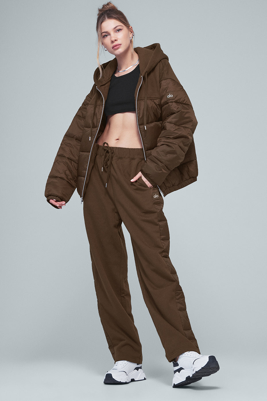 Mash Up Jacket & Sweatpant Set - Espresso