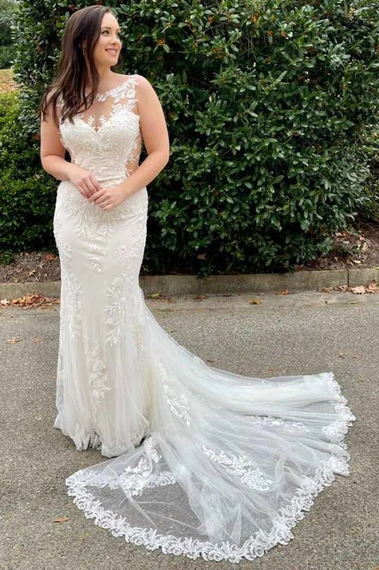 Unique Lace Mermaid Wedding Dress