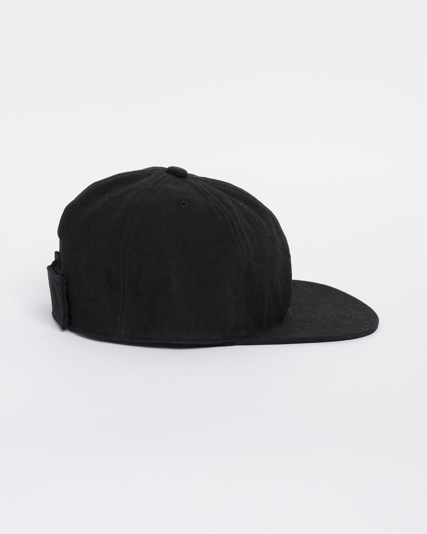 Canvas Velcro Back Cap in Black