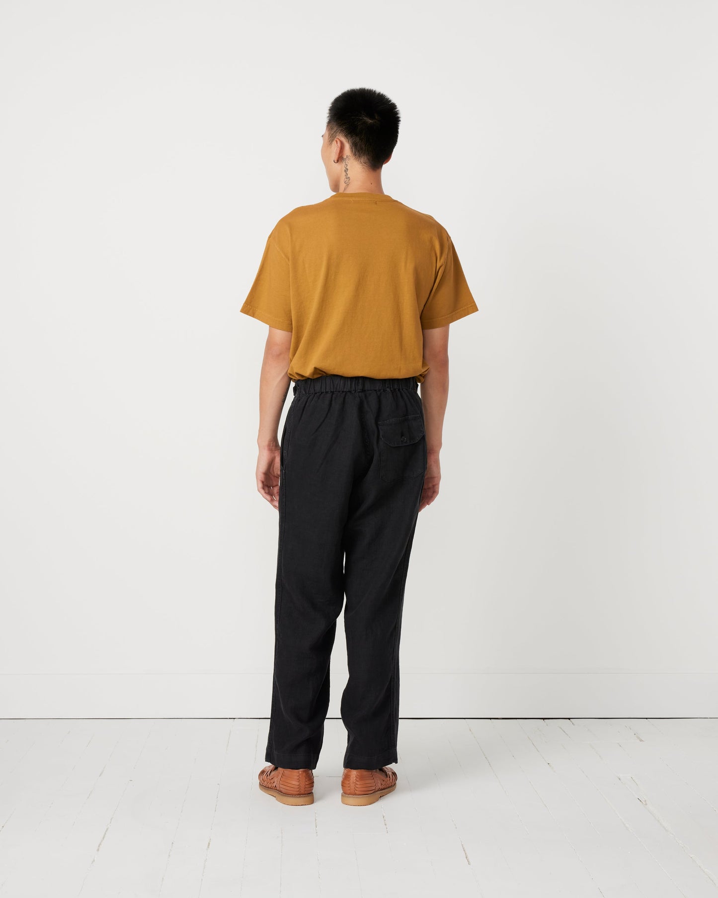 Linen Tab Trouser in Night