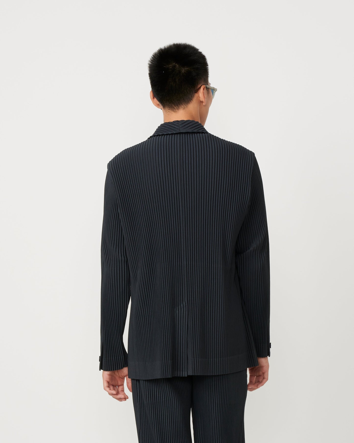 Tailored Pleats Blazer in Dark Grey