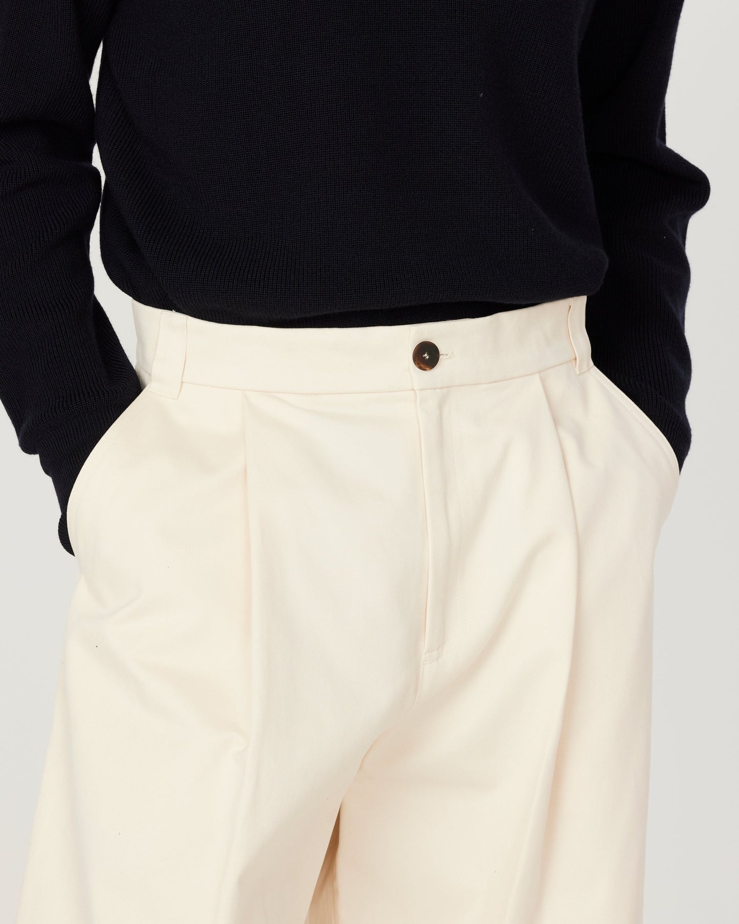 Sorte Peached Cotton Twill Pant in Cream