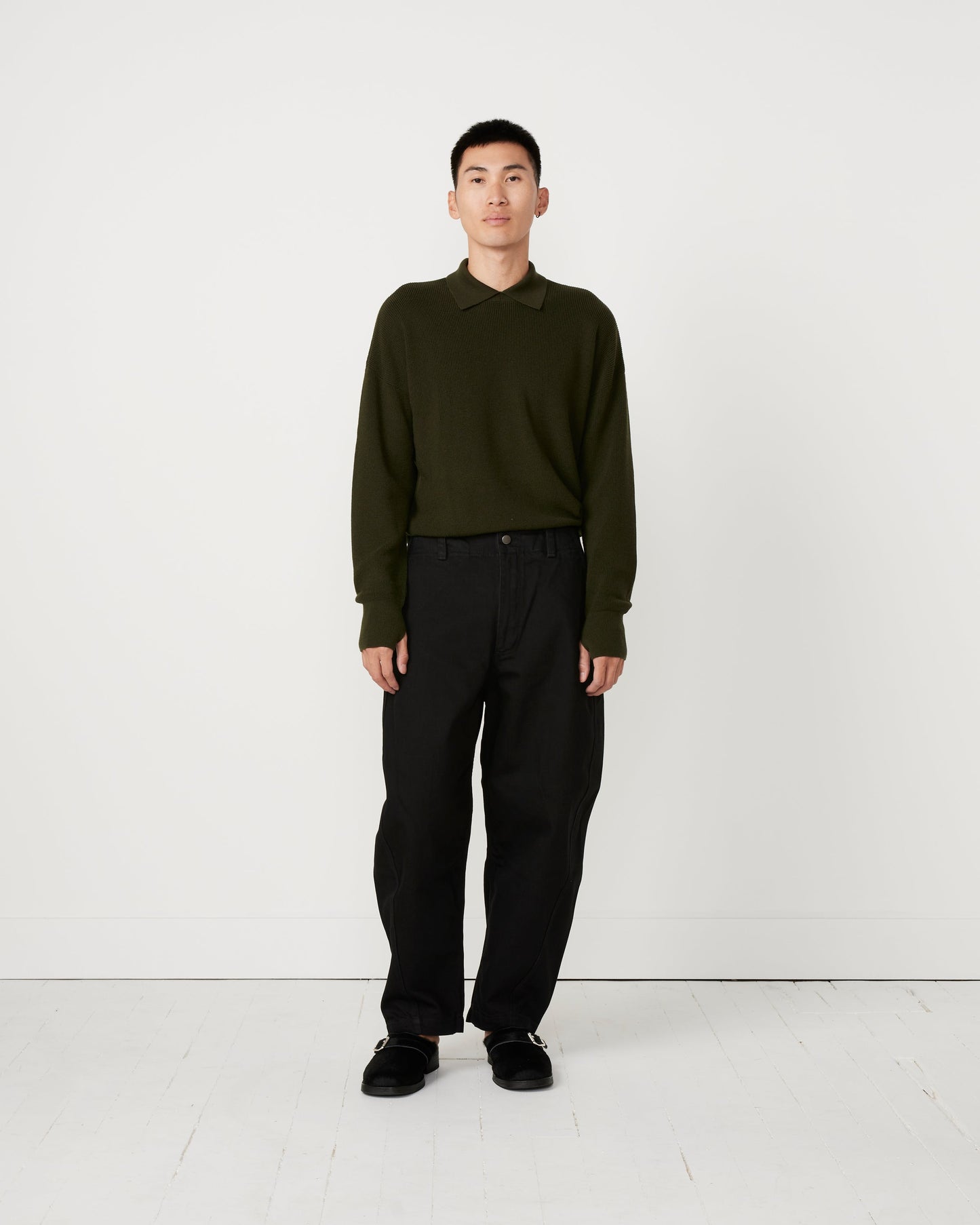 Forth Denim Round Leg Pant in Black