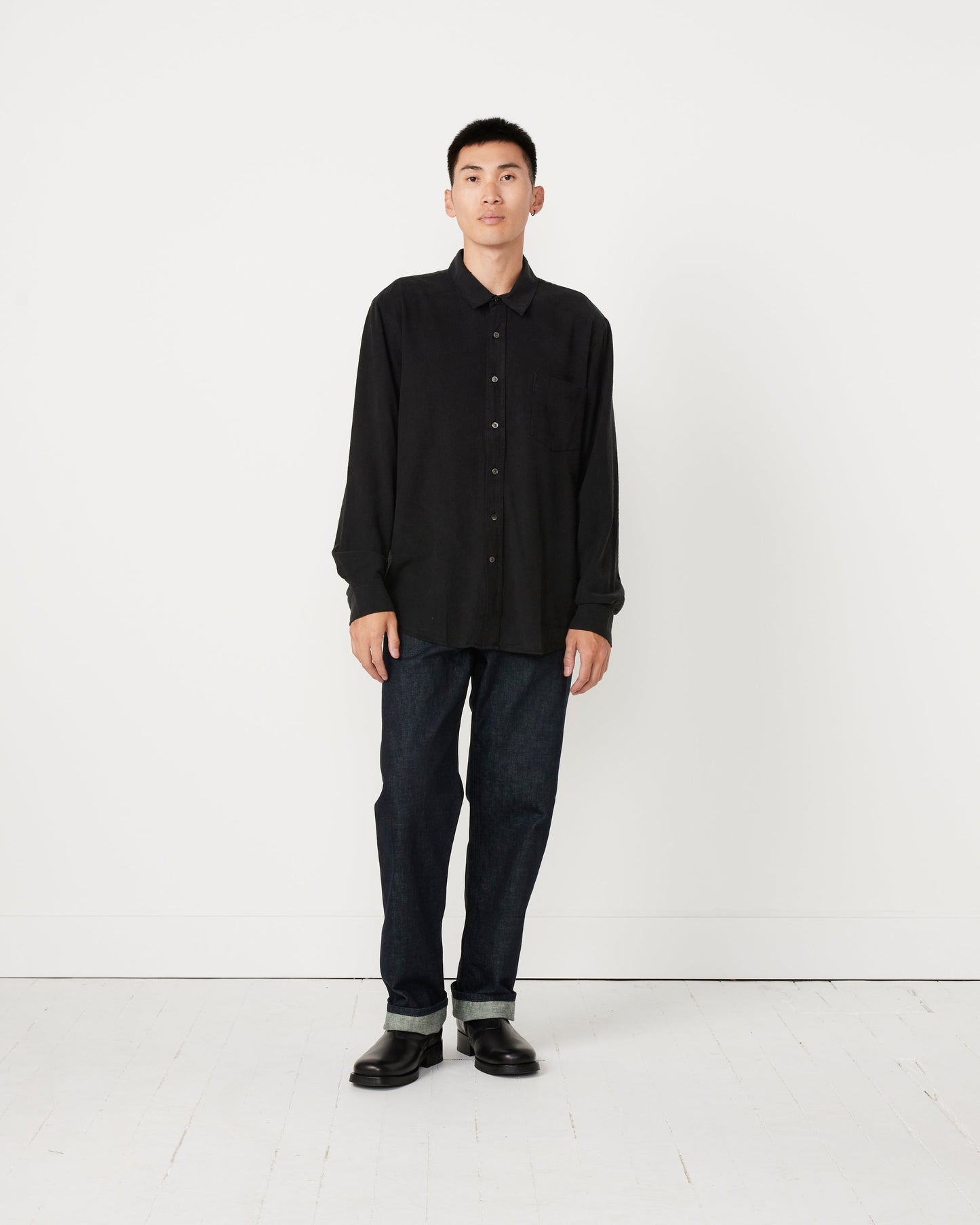 Classic Silk Shirt in Black