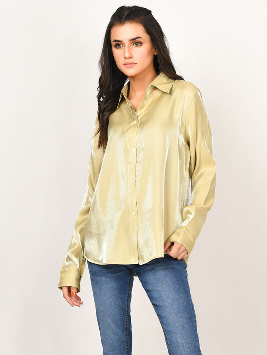 Shimmer Collared Top