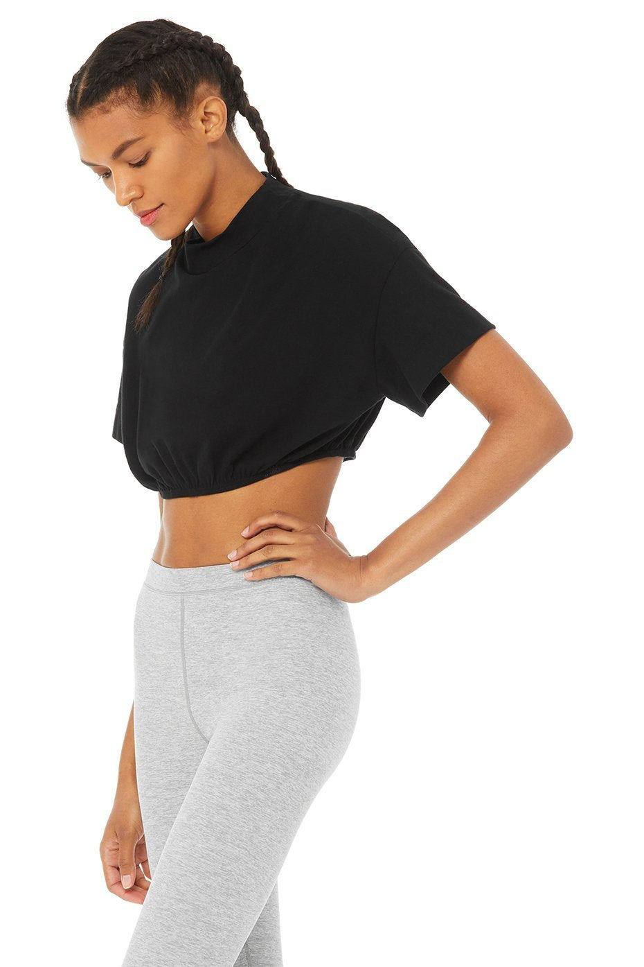 Kick It Crop Tee - Black