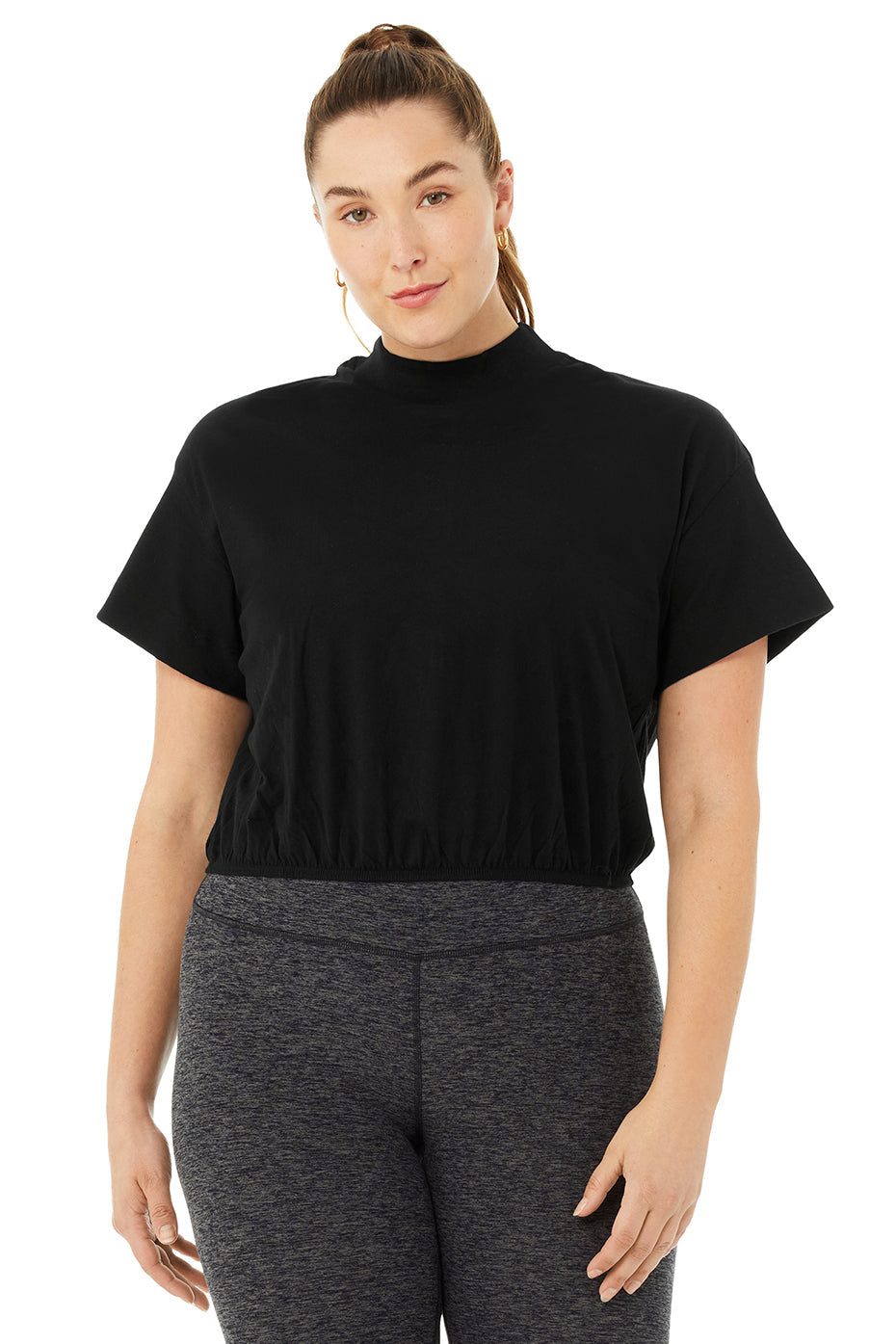 Kick It Crop Tee - Black
