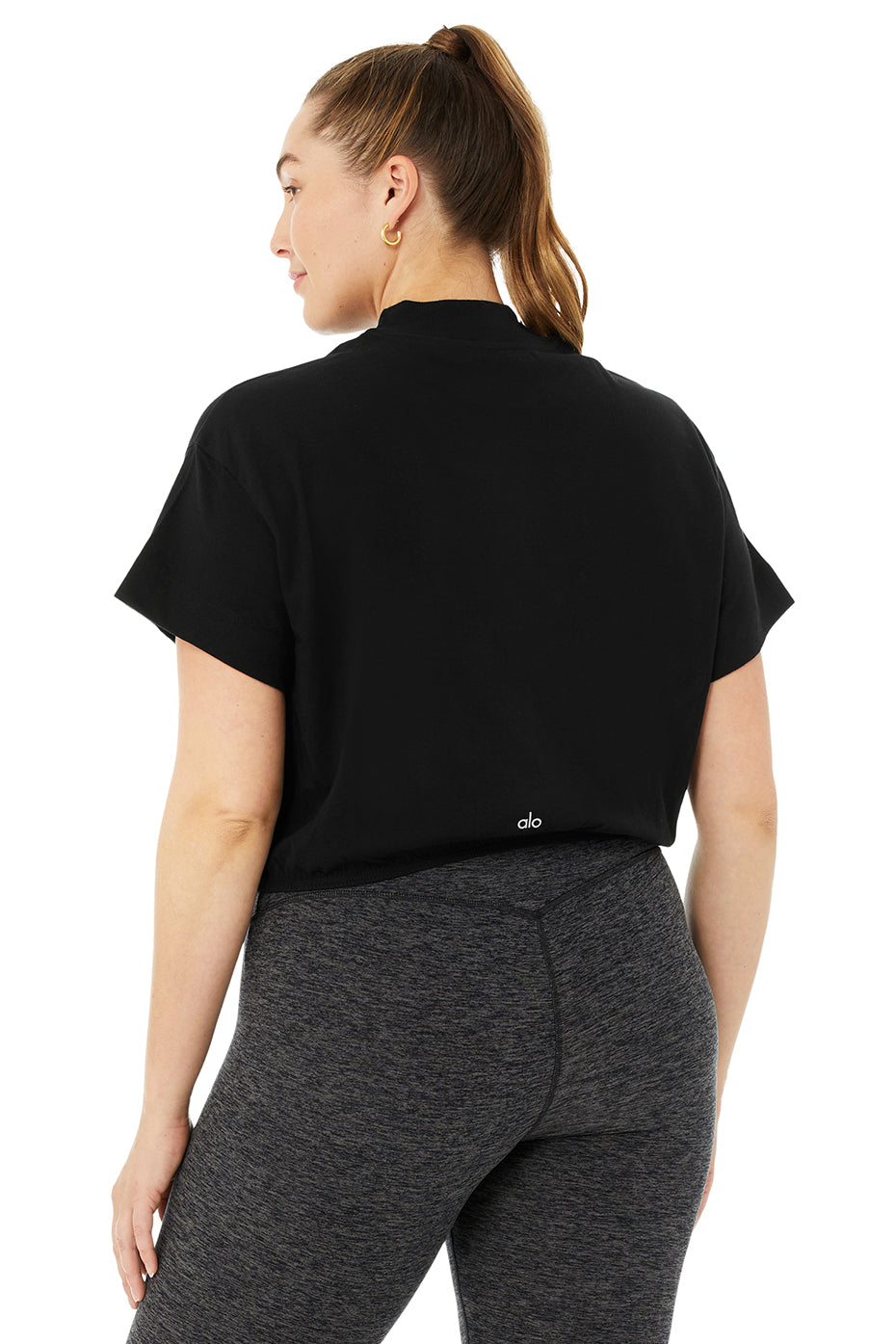Kick It Crop Tee - Black