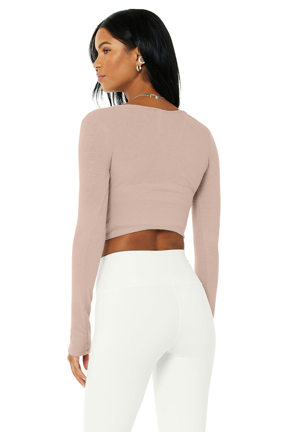 Amelia Luxe Long Sleeve Crop - Dusty Pink