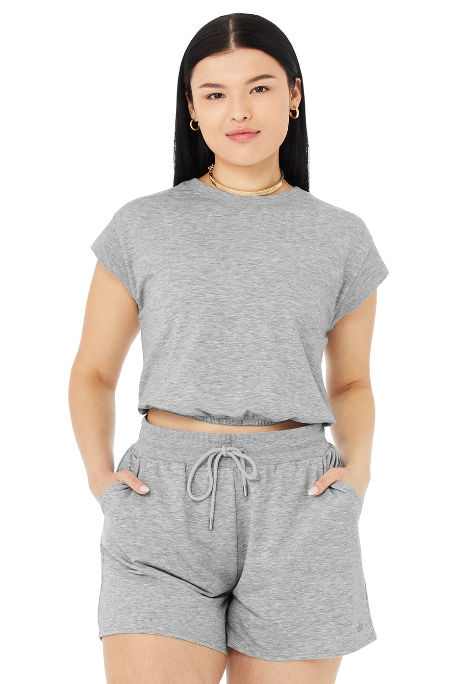 Dreamy Crop Short Sleeve - Dove Grey Heather