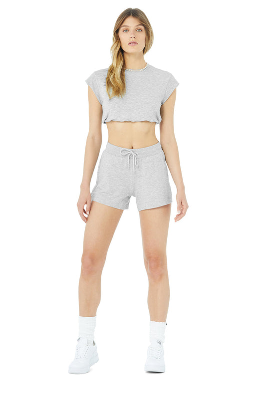 Dreamy Crop Short Sleeve & Dreamy Short Set - Athletic Heather Grey
