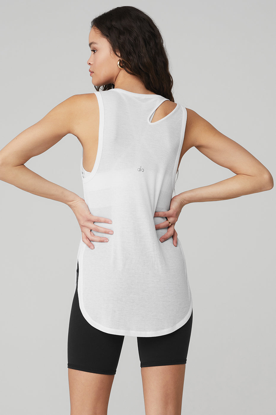Ribbed Peak Tank - White