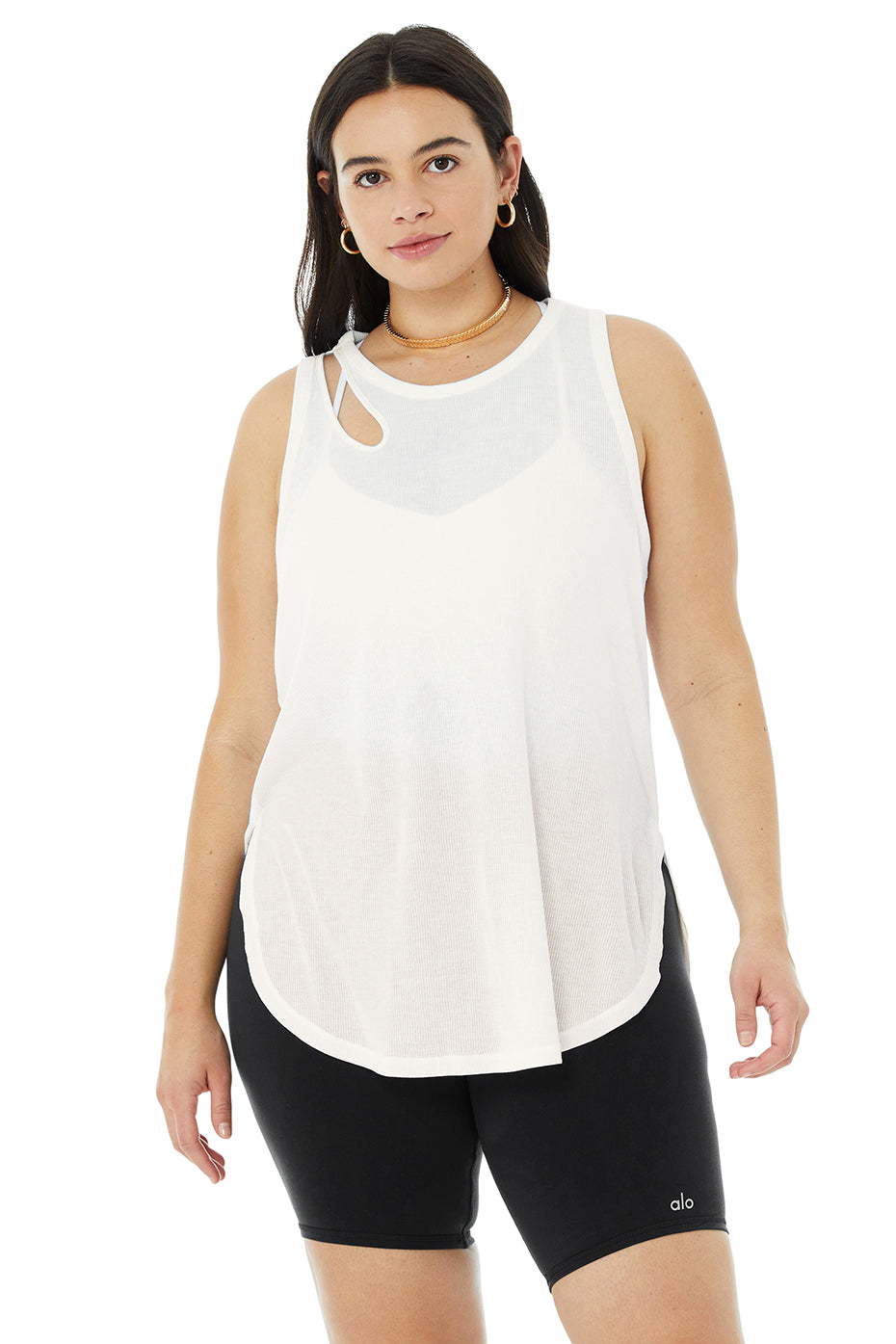 Ribbed Peak Tank - Ivory