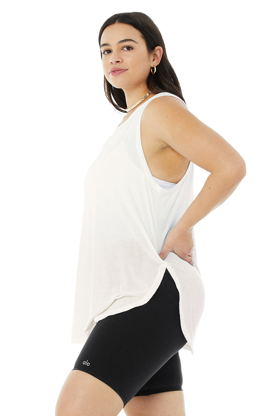 Ribbed Peak Tank - Ivory
