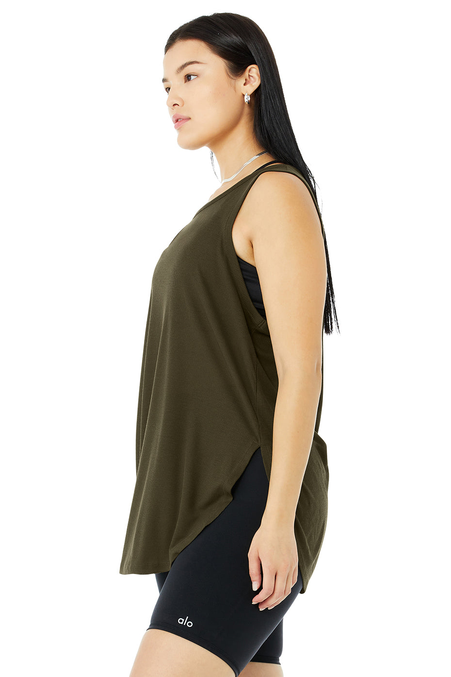 Ribbed Peak Tank - Dark Olive