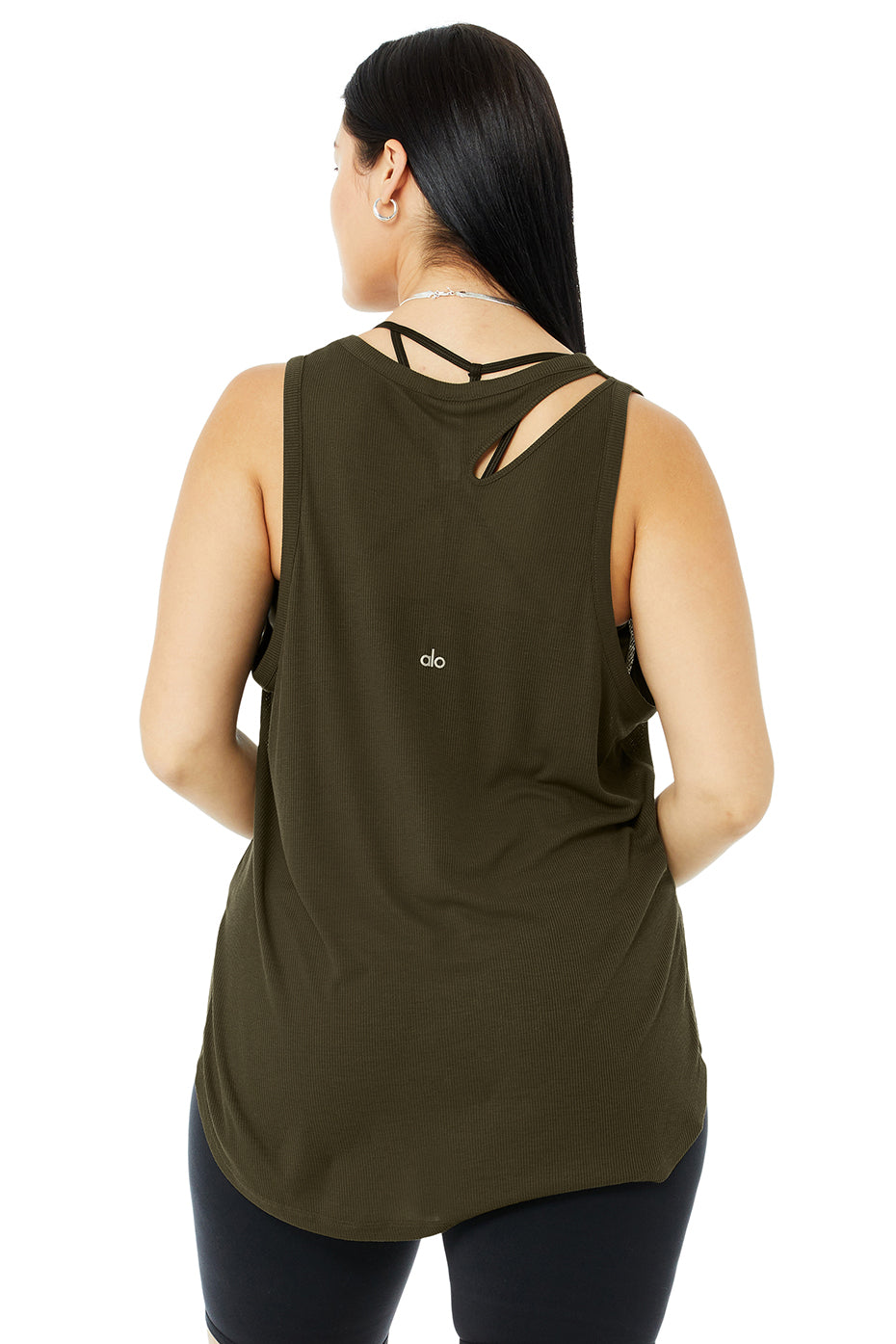 Ribbed Peak Tank - Dark Olive