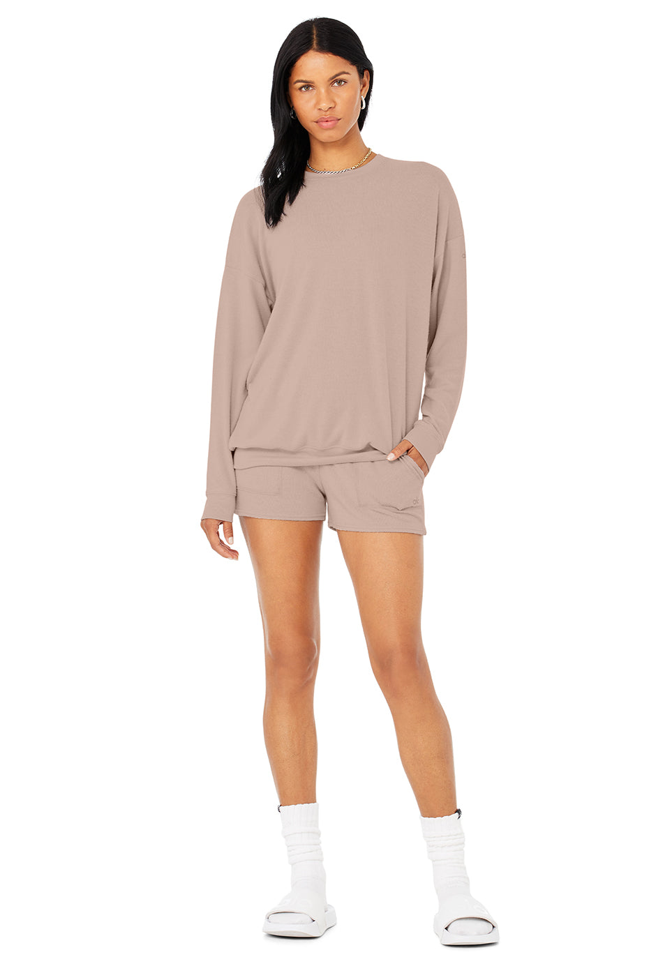 Soho Pullover & Daze Short Set - Dusty Pink