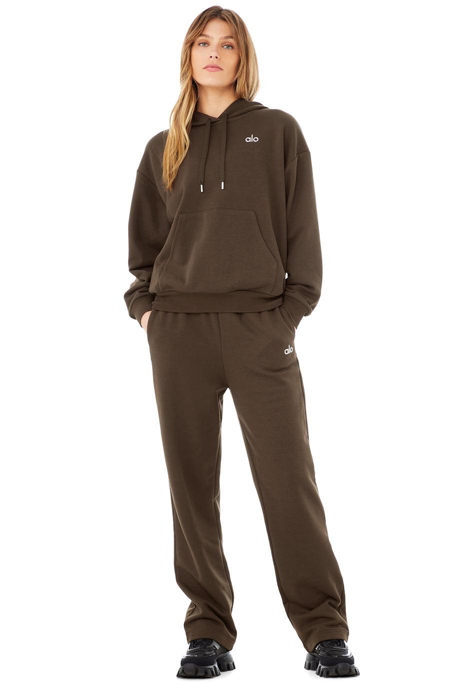 Accolade Hoodie & Accolade Straight Leg Sweatpant Set - Espresso