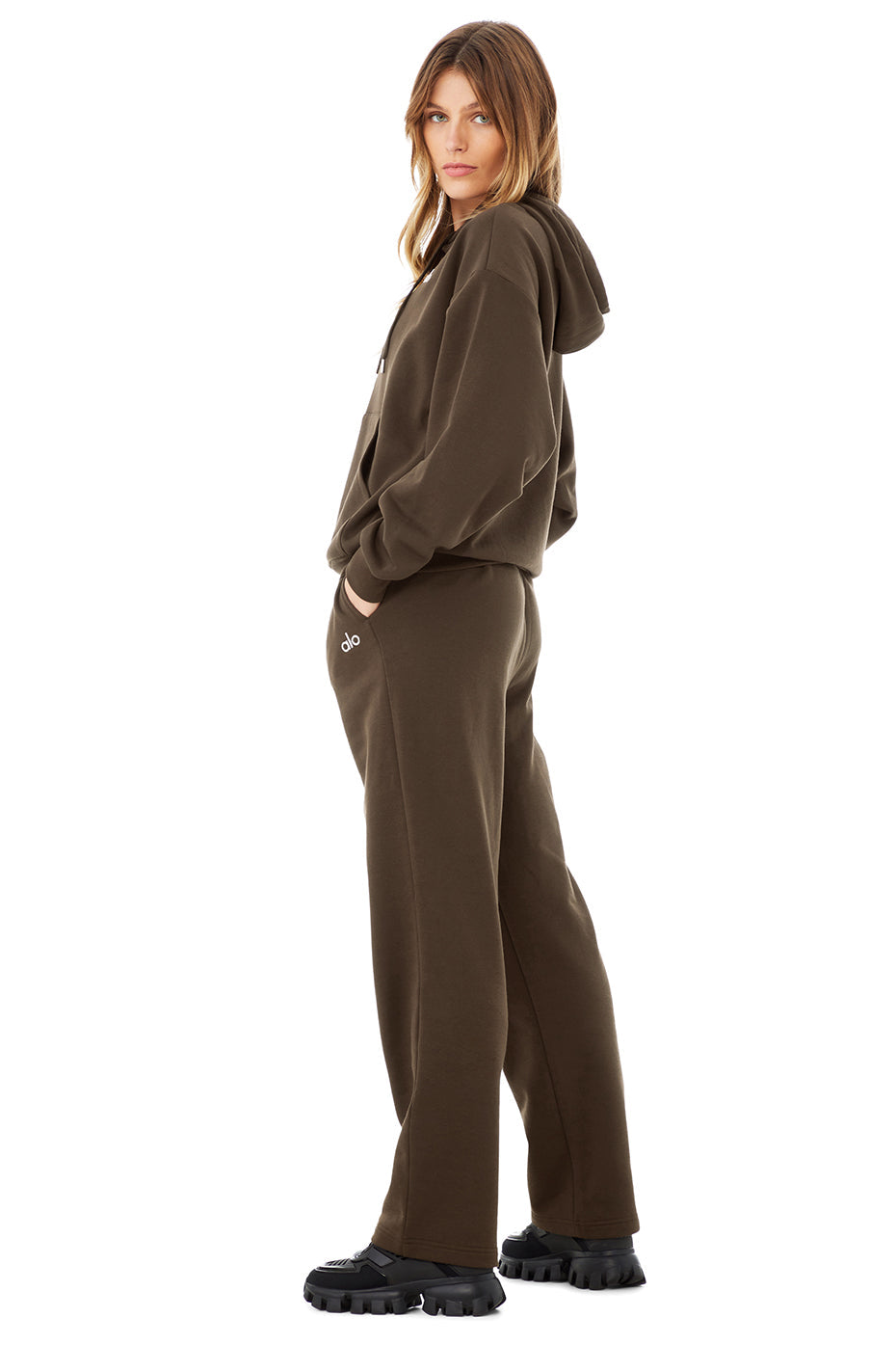 Accolade Hoodie & Accolade Straight Leg Sweatpant Set - Espresso