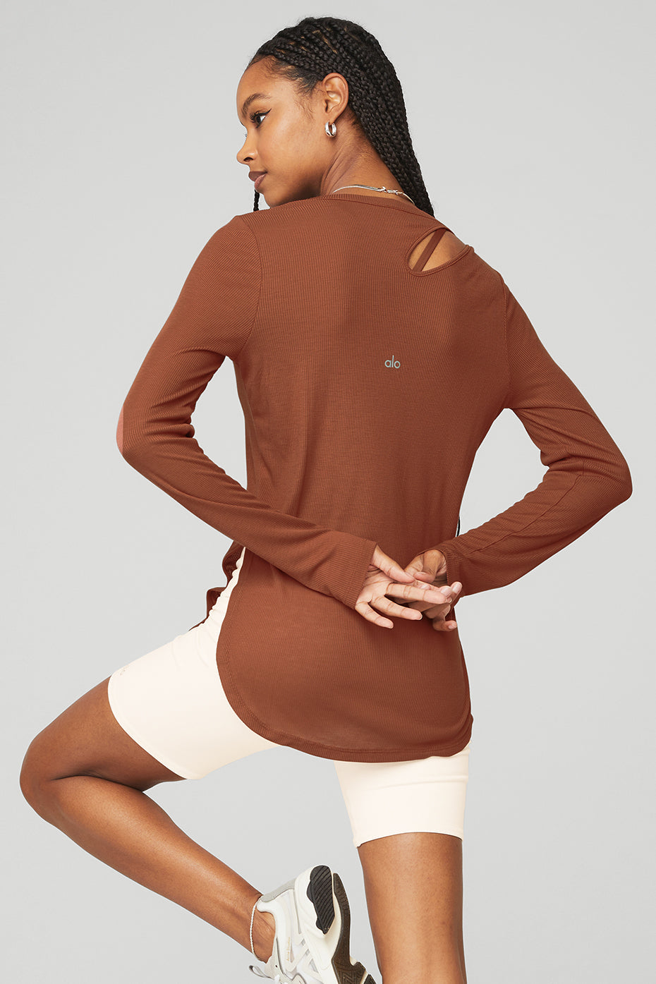 Ribbed Peak Long Sleeve - Rust