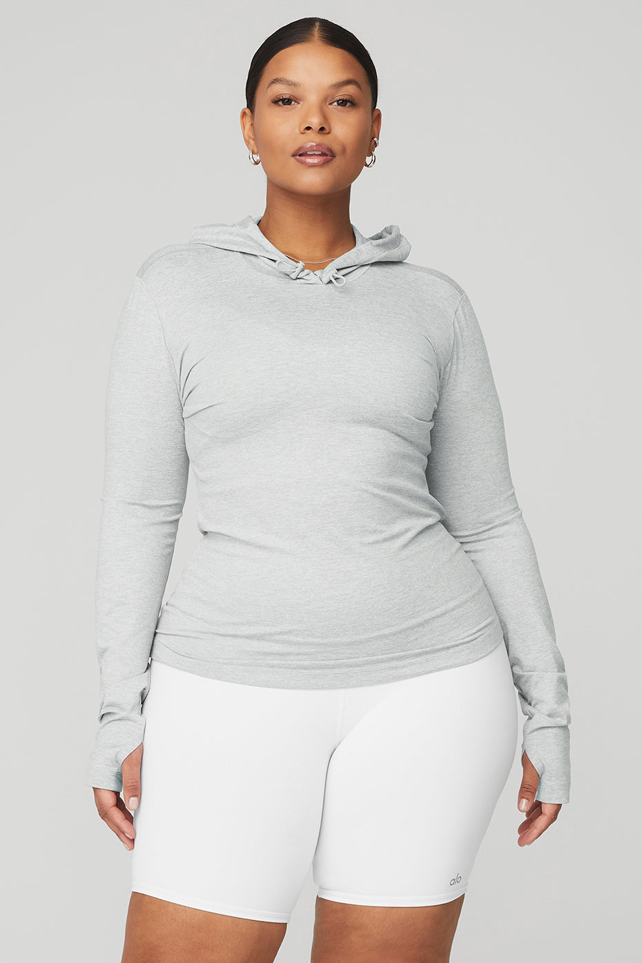 Alosoft Hooded Runner Long Sleeve - Athletic Heather Grey