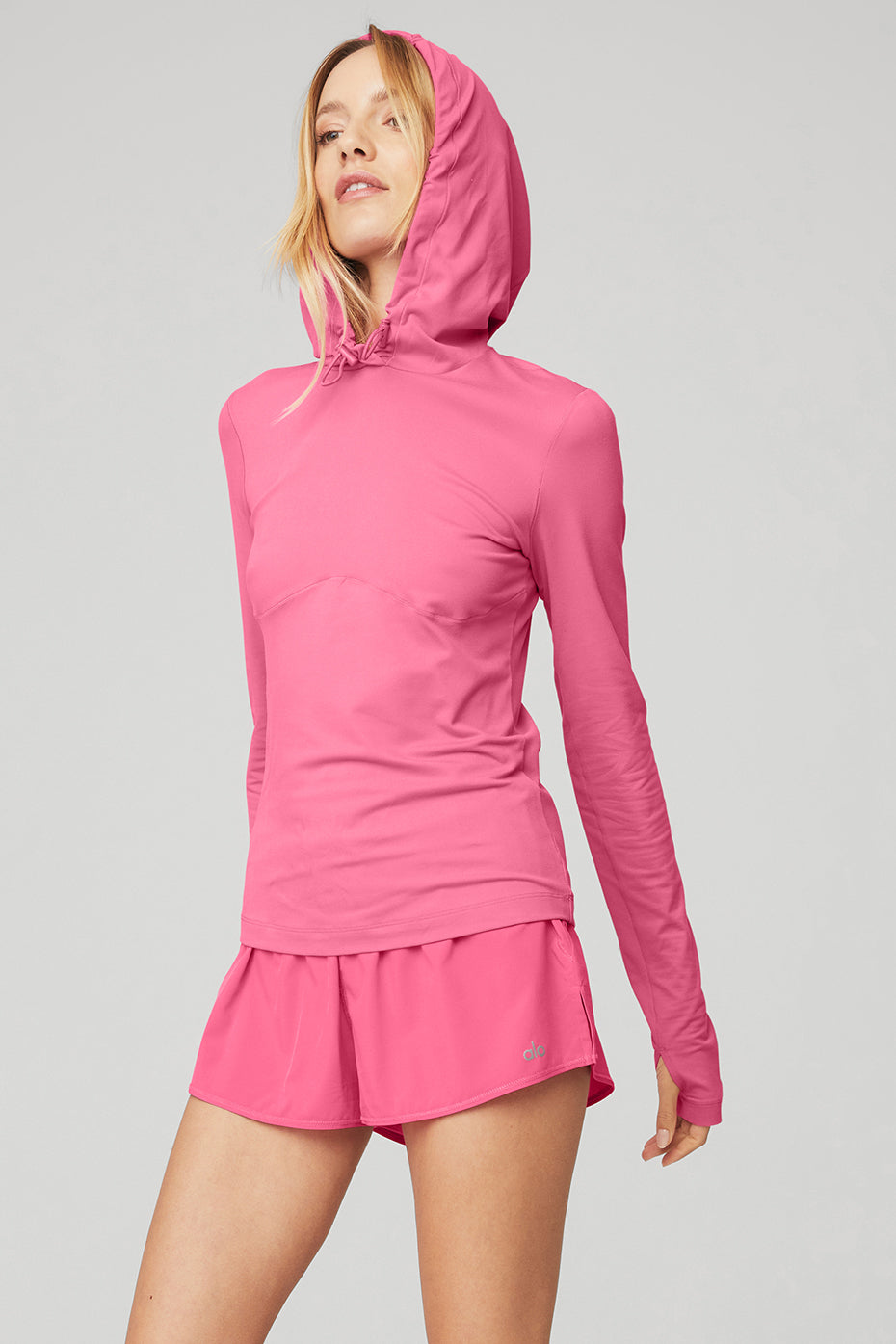 Alosoft Hooded Runner Long Sleeve - Pink Fuchsia
