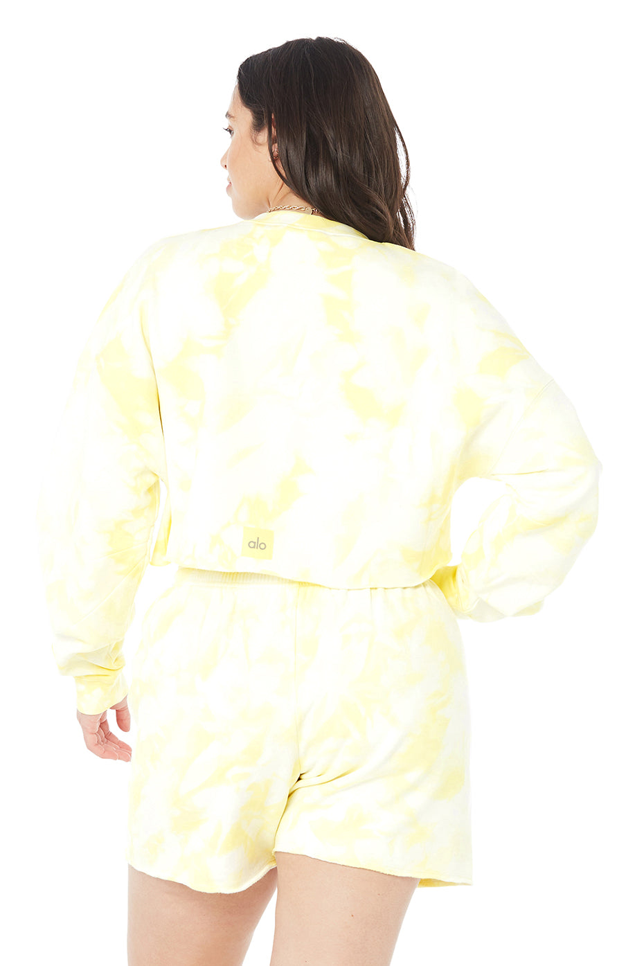 Tie-Dye Extreme Crop Crew Neck - Buttercup/White Tie-Dye