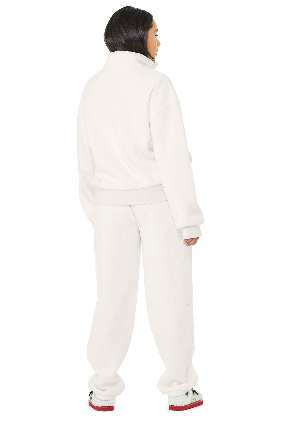 Micro Sherpa Solstice Coverup & Micro Sherpa High-Waist Solstice Sweatpant Set - Ivory