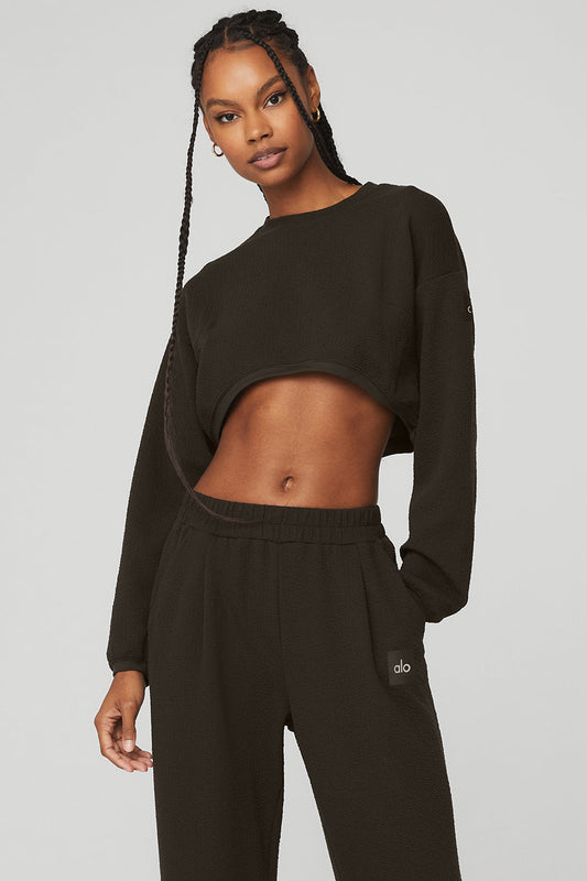 Cropped Tailored Crew Neck - Espresso