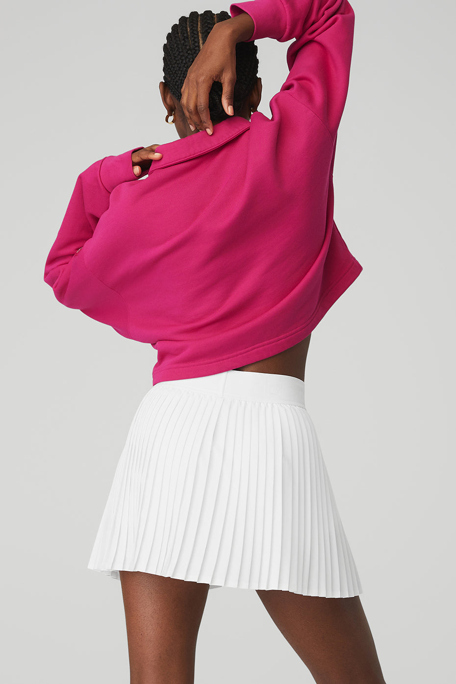 Polo Henley Pullover - Magenta Crush