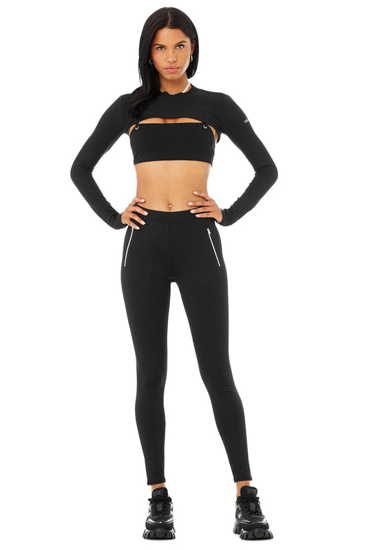 Thrill Seeker Bra, Shrug & Legging Set - Black