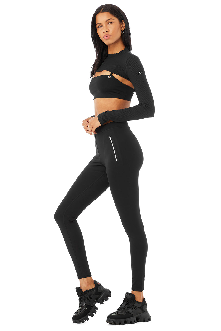 Thrill Seeker Bra, Shrug & Legging Set - Black
