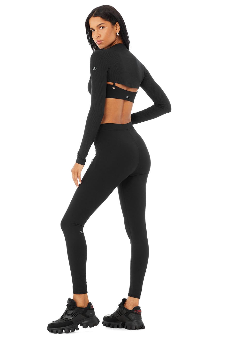 Thrill Seeker Bra, Shrug & Legging Set - Black