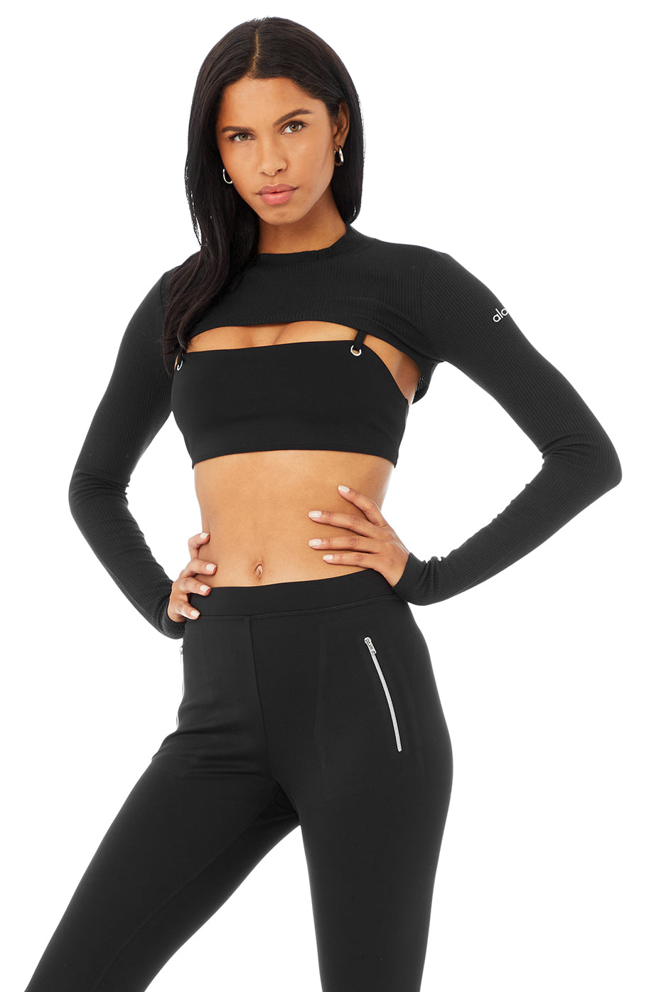 Thrill Seeker Bra, Shrug & Legging Set - Black