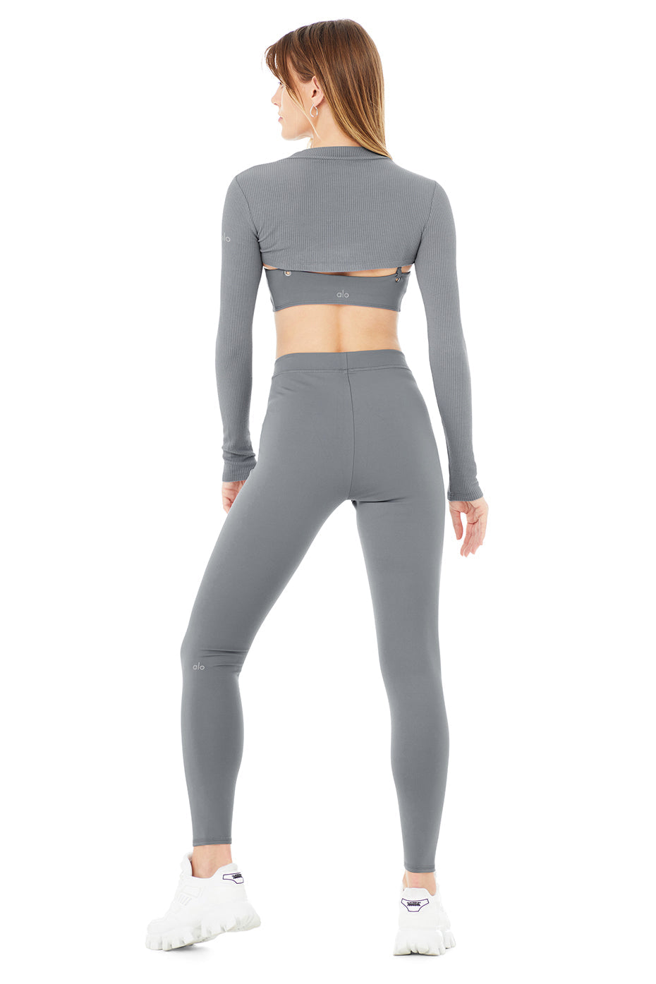 Thrill Seeker Bra, Shrug & Legging Set - Steel Blue