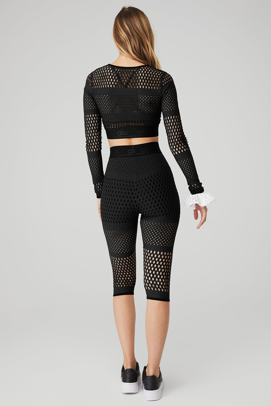 Mesh Haute Summer Long Sleeve & Mesh High-Waist Haute Summer Capri Set