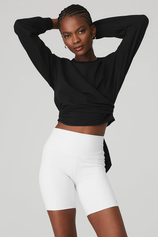 Dreamy Wrap Pullover - Black