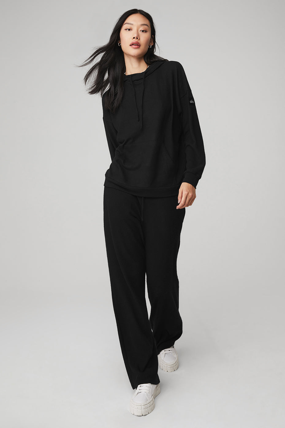 Alolux Cozy Hoodie & Alolux High-Waist Soho Wide Leg Pant