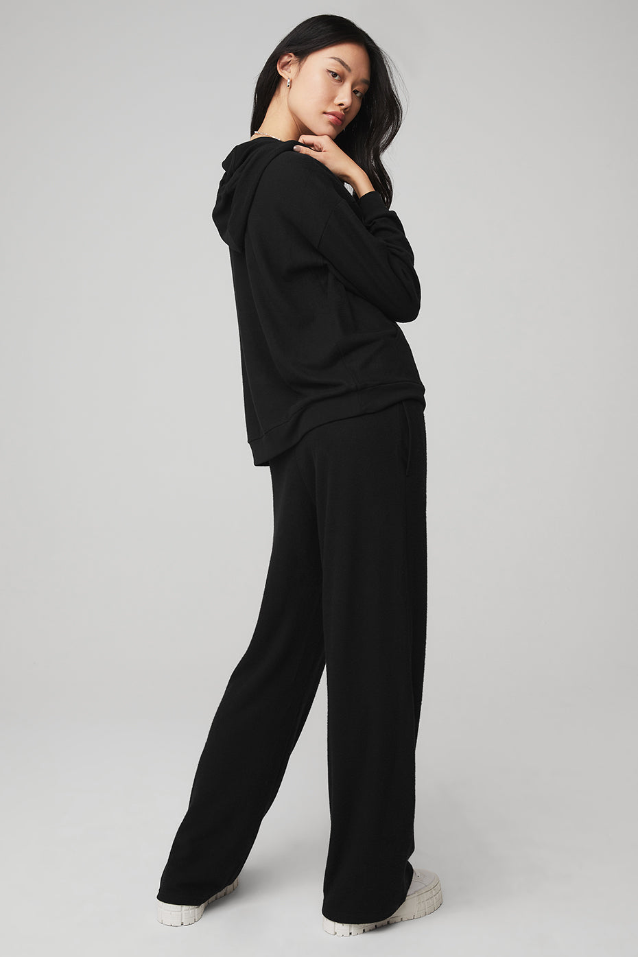 Alolux Cozy Hoodie & Alolux High-Waist Soho Wide Leg Pant