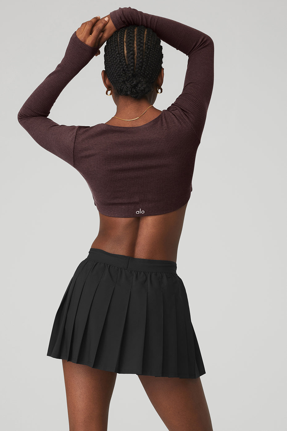 Ribbed Defined Long Sleeve Bra - Raisin