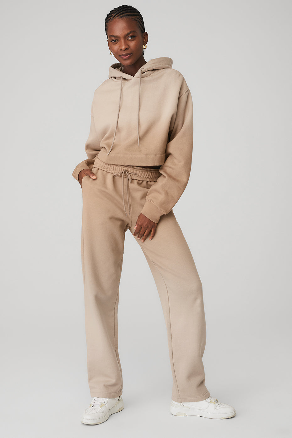 Ombre Bae Hoodie & Straight Leg Ombre Sweatpant Set - Sandstorm