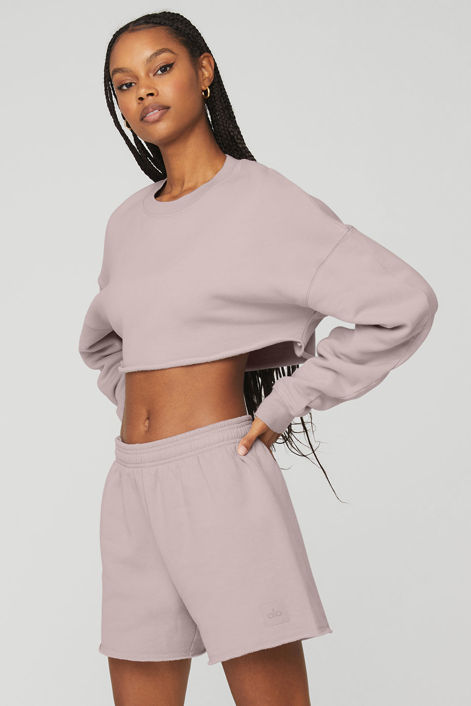Extreme Crop Crew Neck - Lavender Dusk