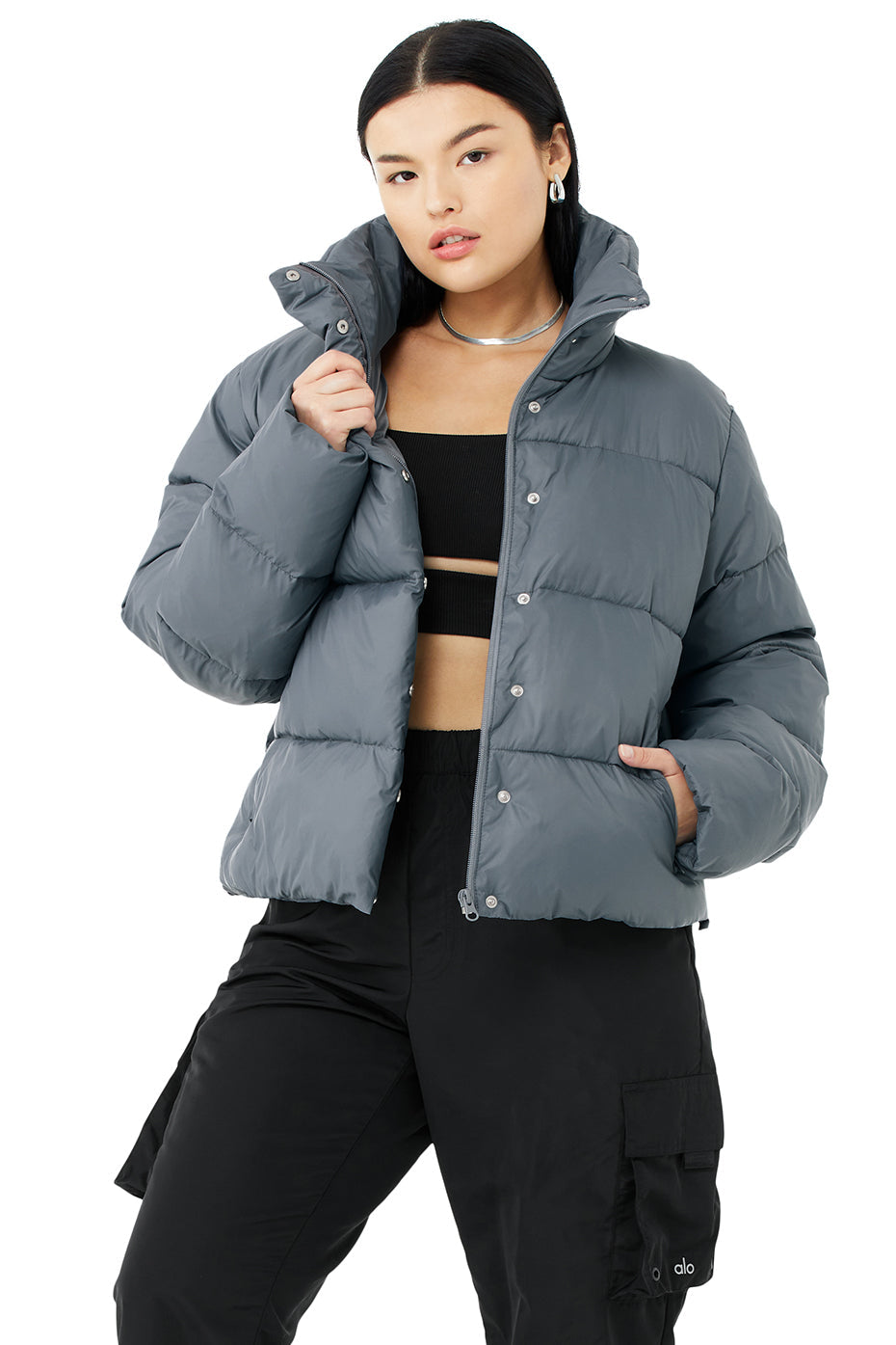 Gold Rush Puffer - Steel Blue