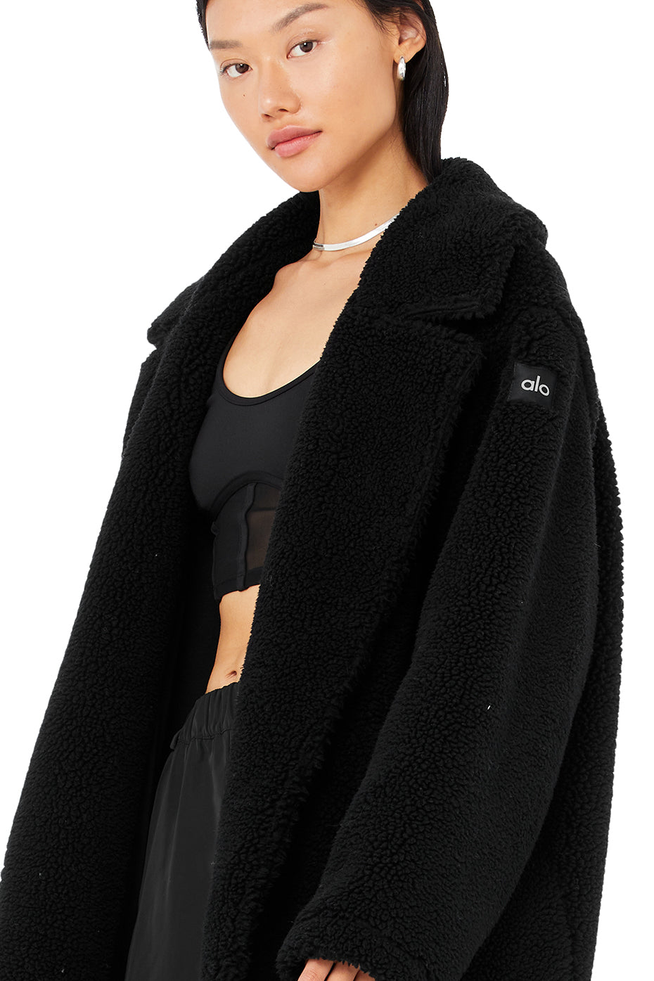 Oversized Sherpa Trench - Black