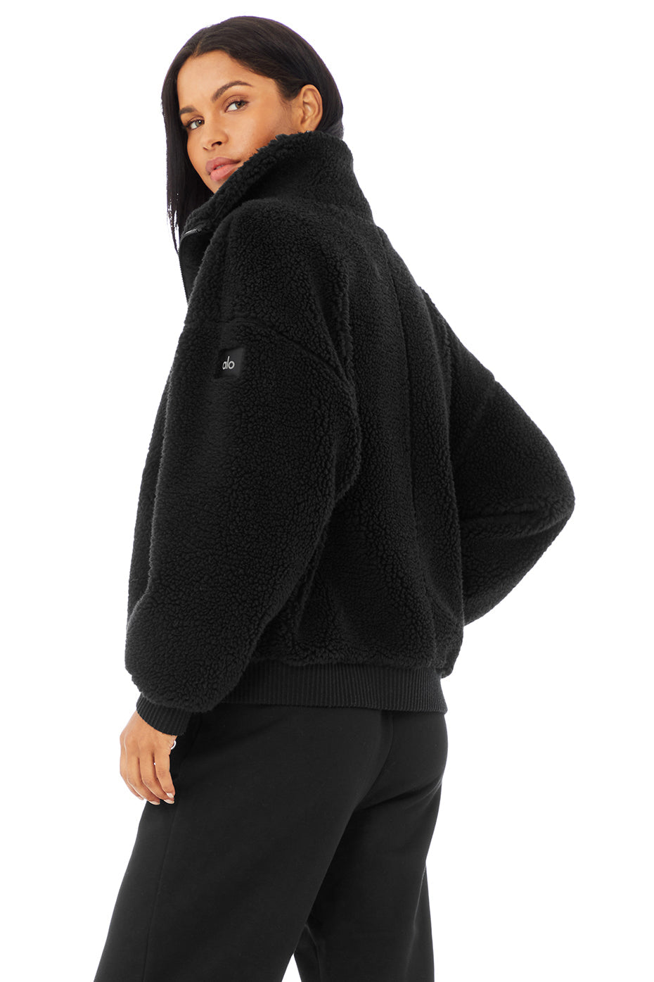 Sherpa Varsity Jacket - Black